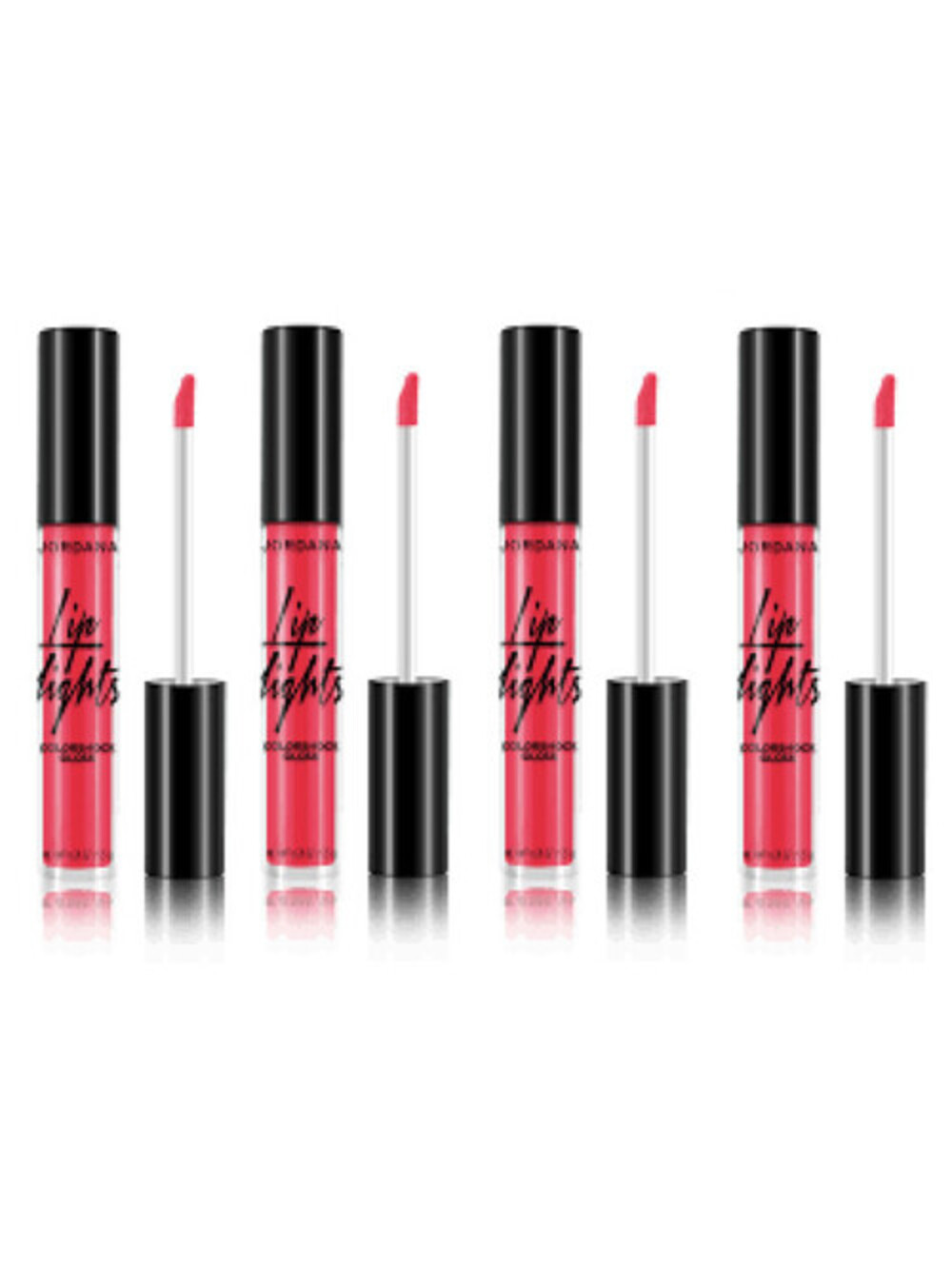 4-Pack New JORDANA Lip Lights Colorshock Gloss in 02 Hot Pink Blaze (Sealed)